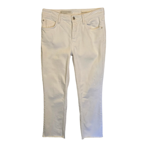 Pilcro and the Letterpress Jeans Womens 28 White High Rise Bootcut Casual Grunge - Picture 1 of 15